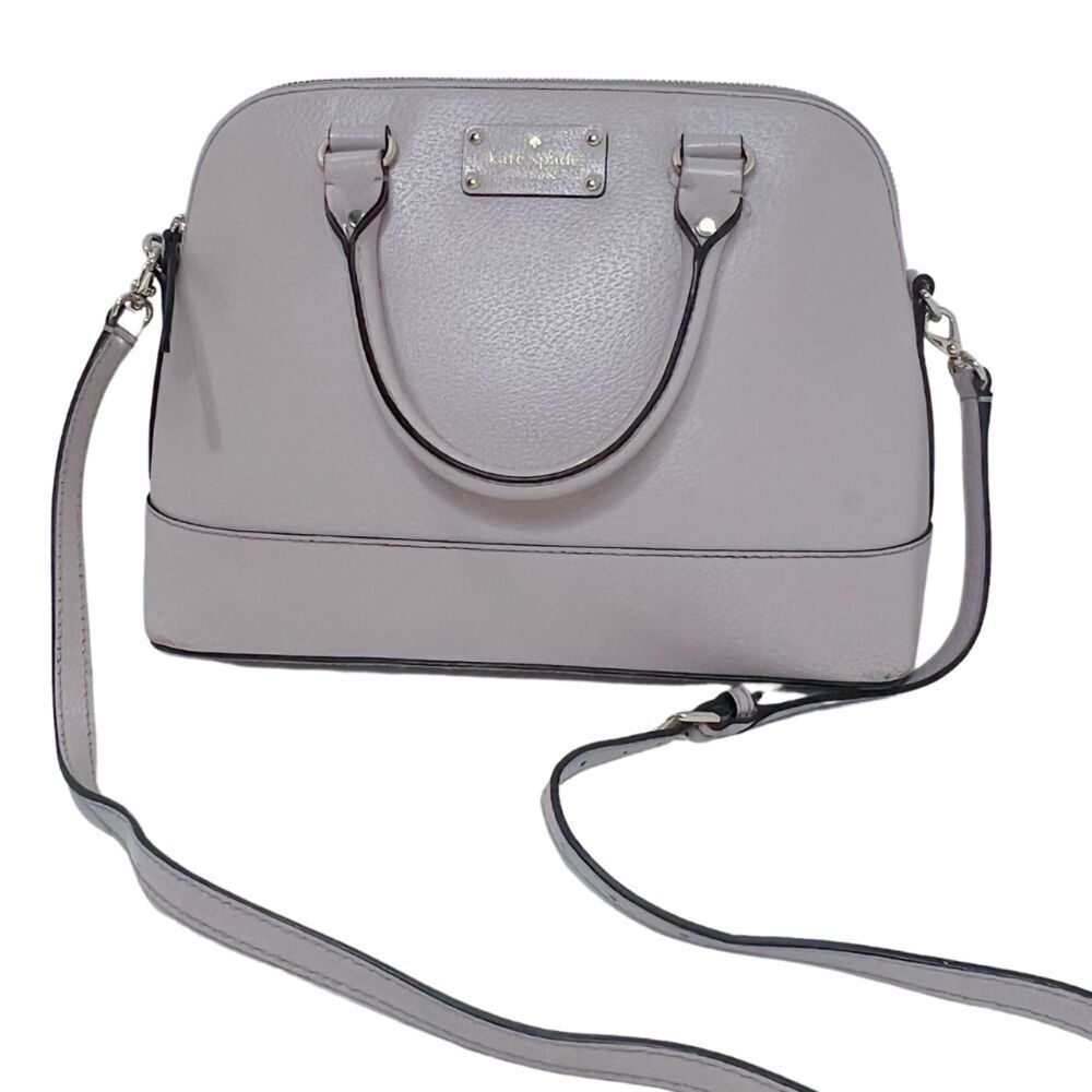 Kate Spade Rachelle Wellesly Light Taupe Cream Leather Structured Shoulder Bag